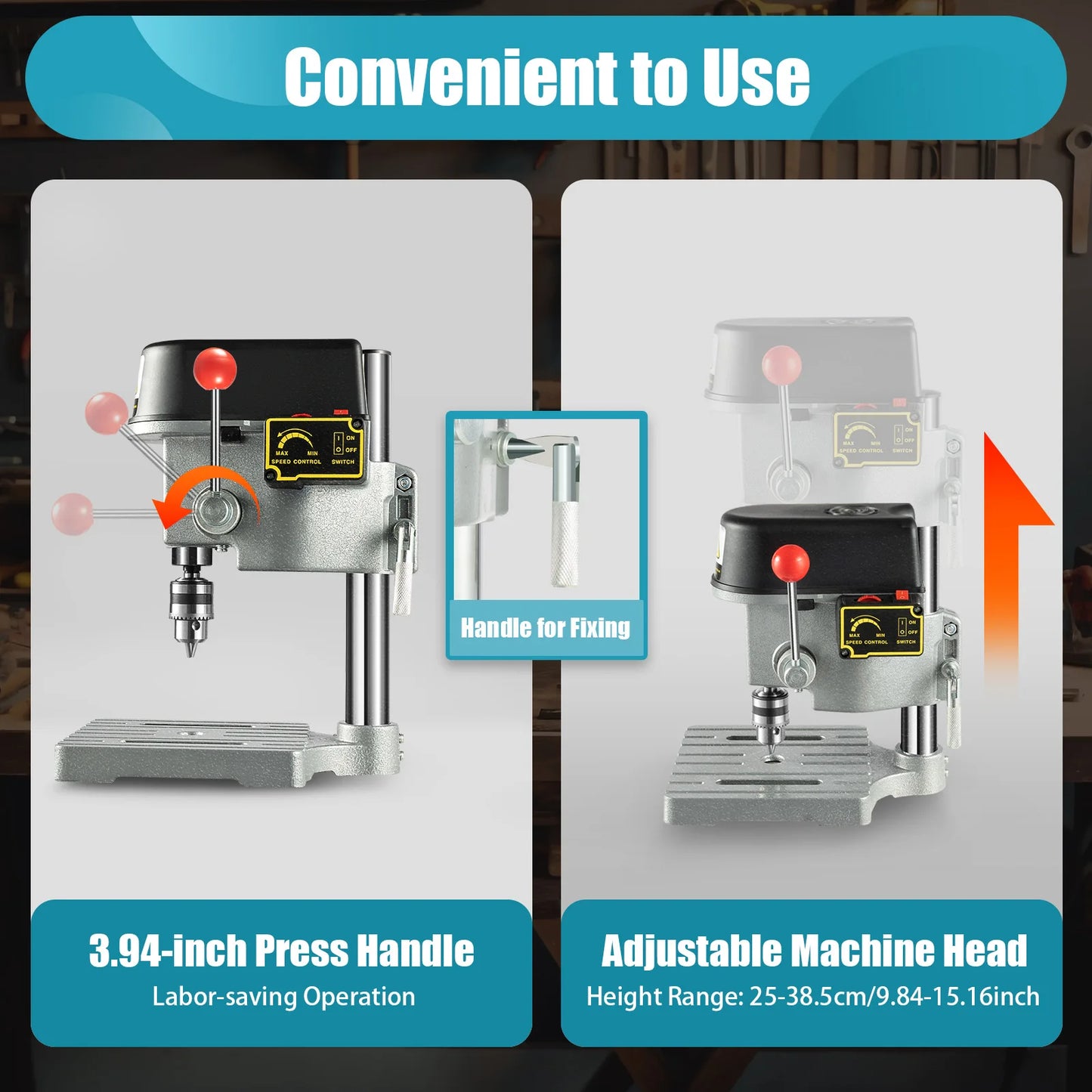 Mini Benchtop Drill Press 340W 110V Electric Wood Drilling Machine