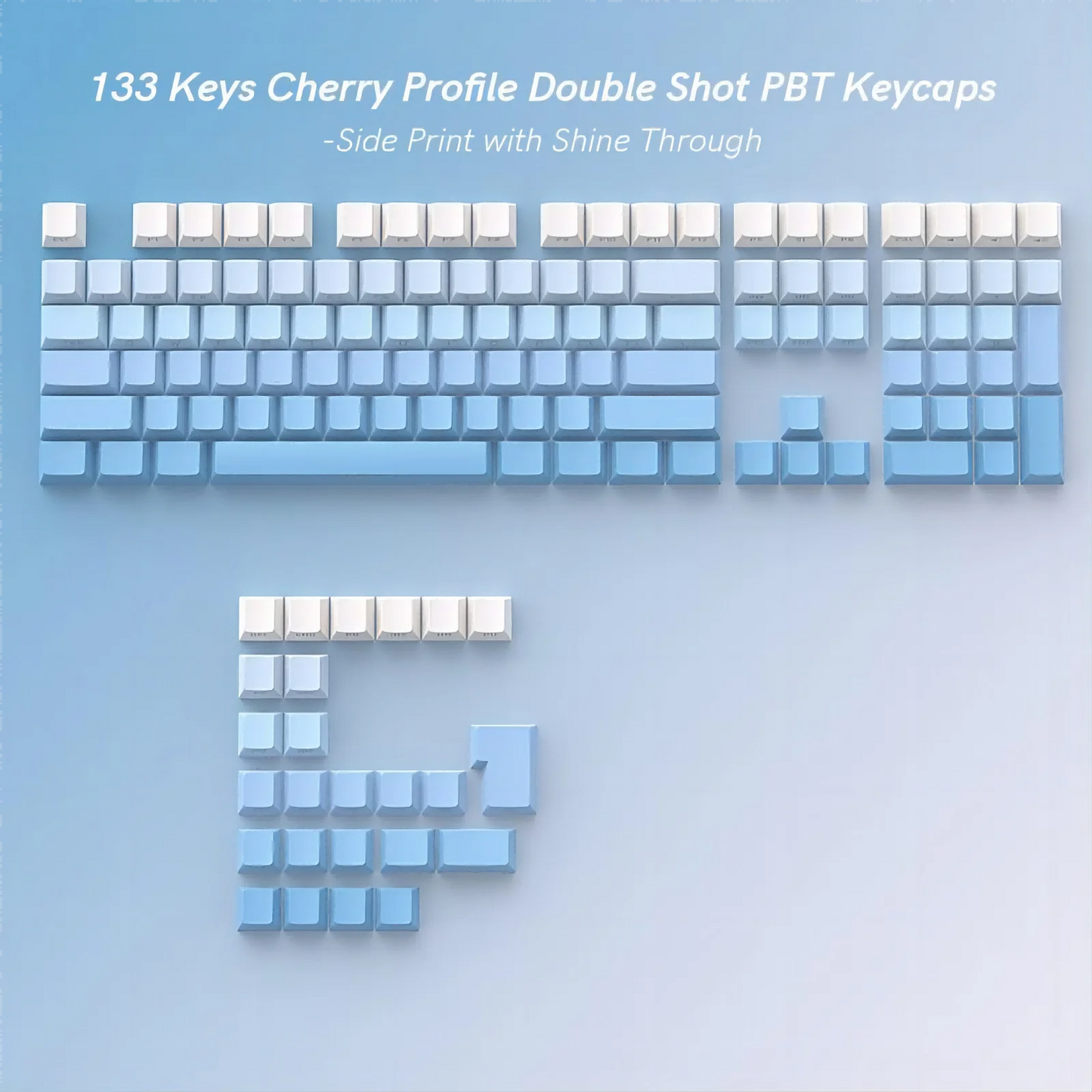 133 Keys Side Print Shine Through Keycap Set Double