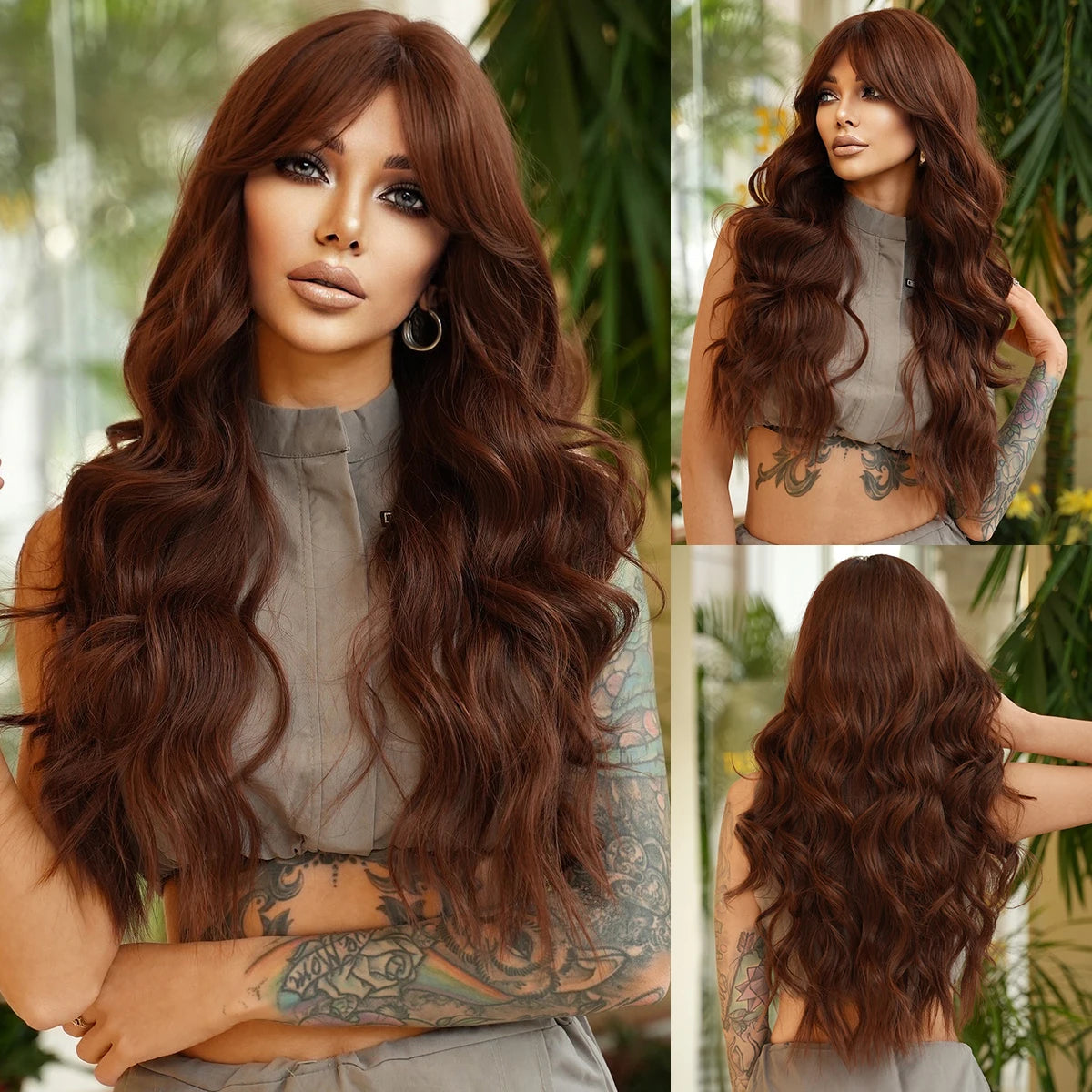 NAMM Long curly Hair Wig Brown