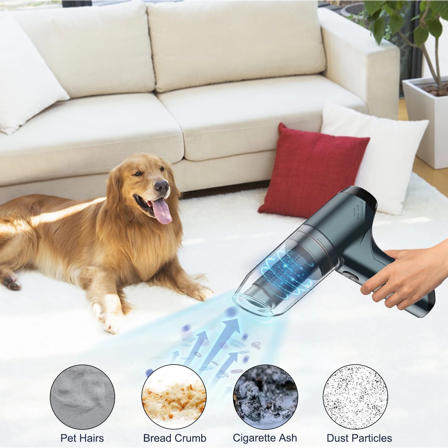 120W Handheld Vacuum Cordless 6500Pa Strong Suction