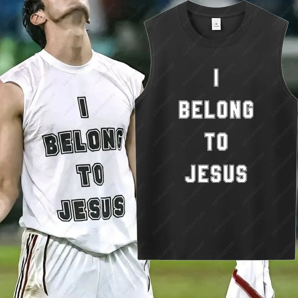 I Belong To Jesus Men Vest Cotton T-Shirt Summer