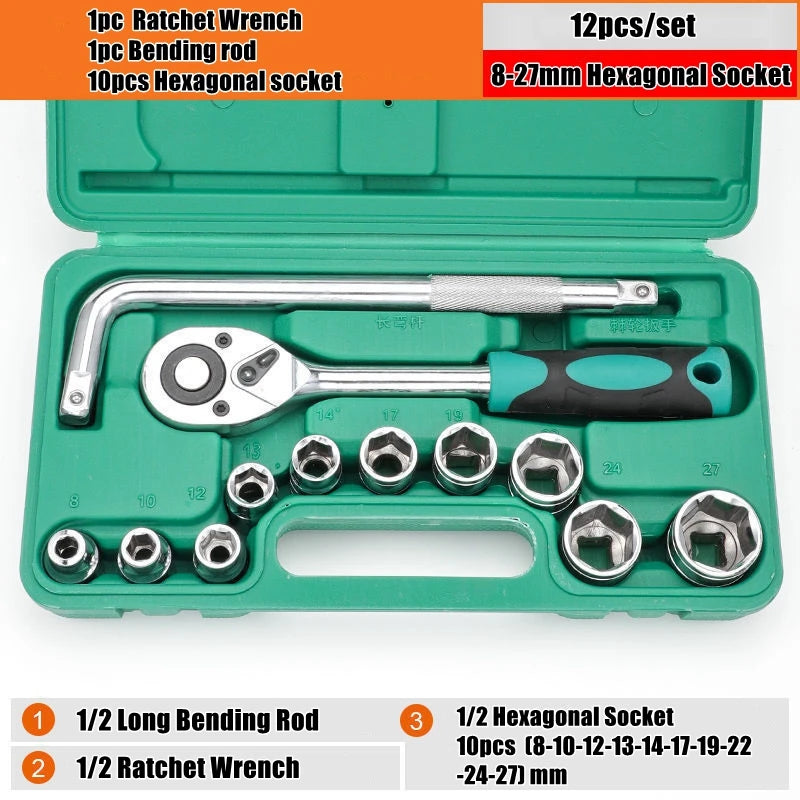 1/2 Sleeve Combination Drive Extended Socket Hexagonal