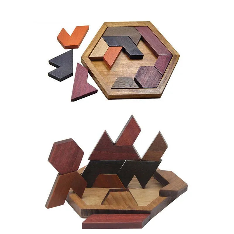 Hexagon Wooden Puzzle Grow the Intellect Toys