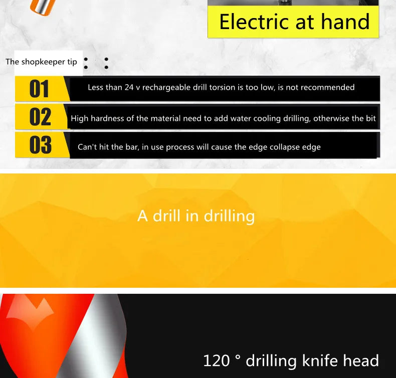 6PCS Multifunctional Triangle Drill Bit Diamond Drill