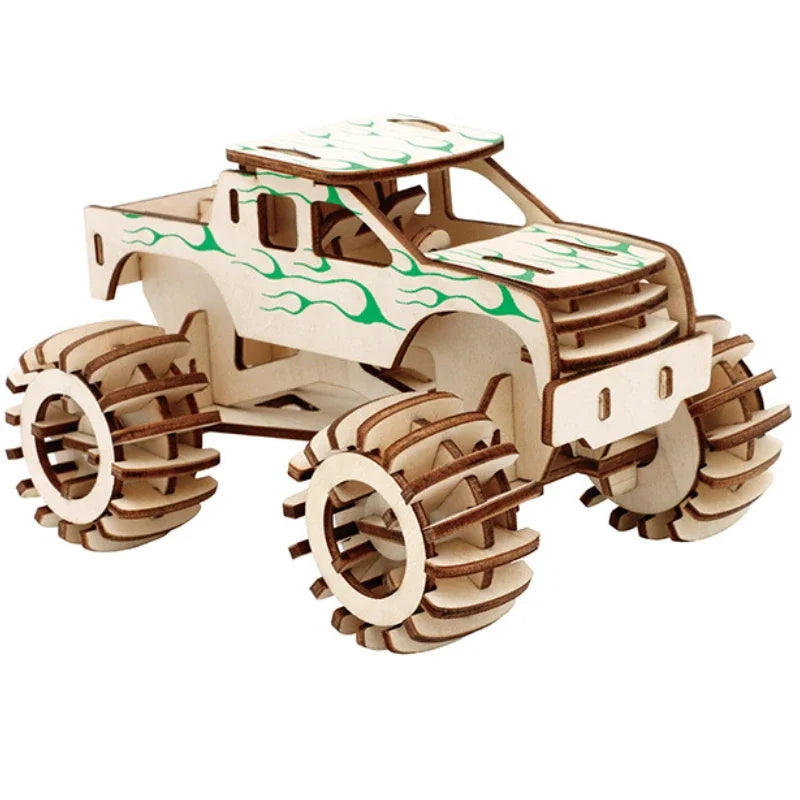 3D Jigsaw Puzzle Game Handmade Wooden Assembled Car