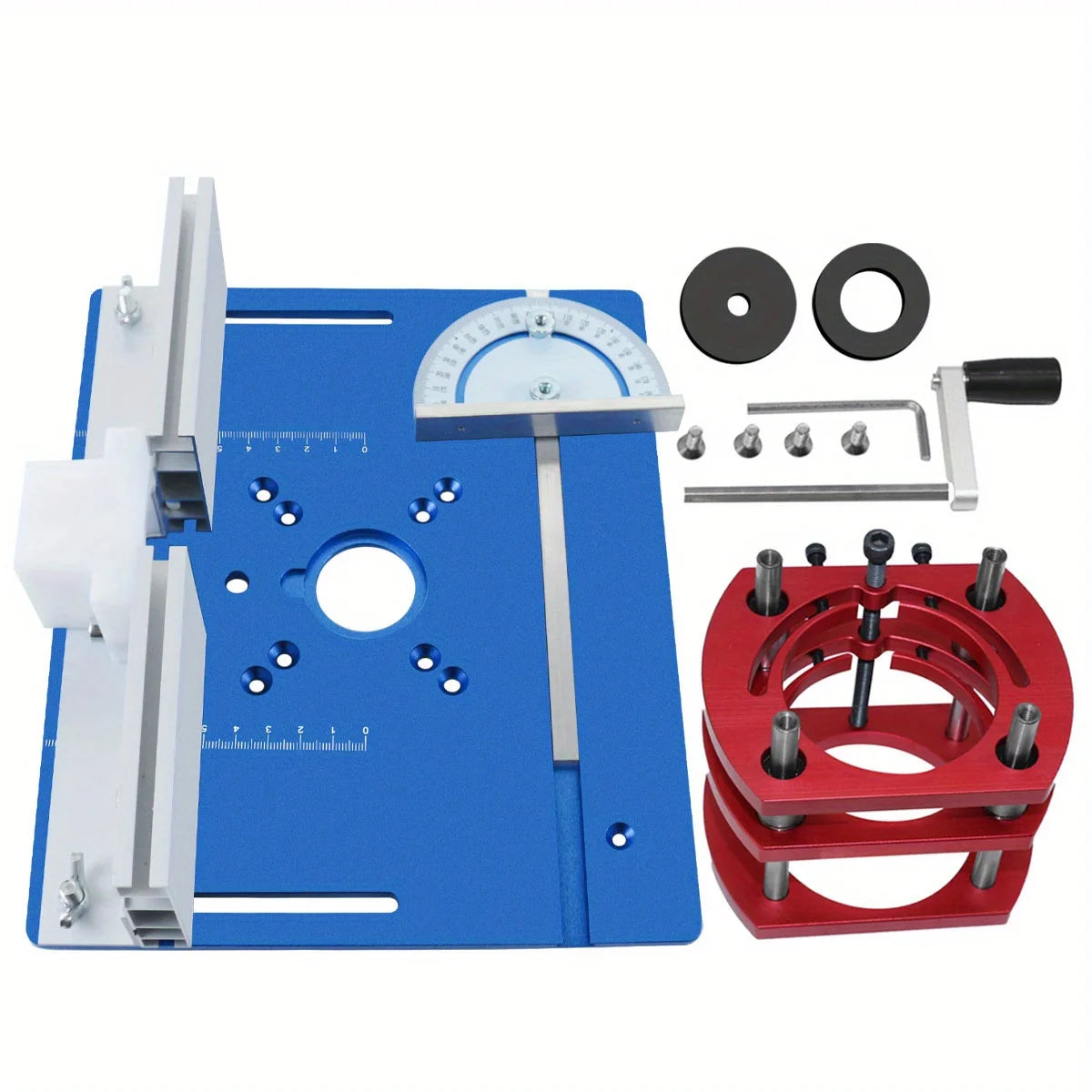 Woodworking Router Lift System and Aluminum Top Plate