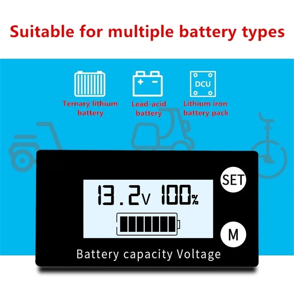 Battery Capacity Indicator DC 8V-100V Lead Acid Lithium