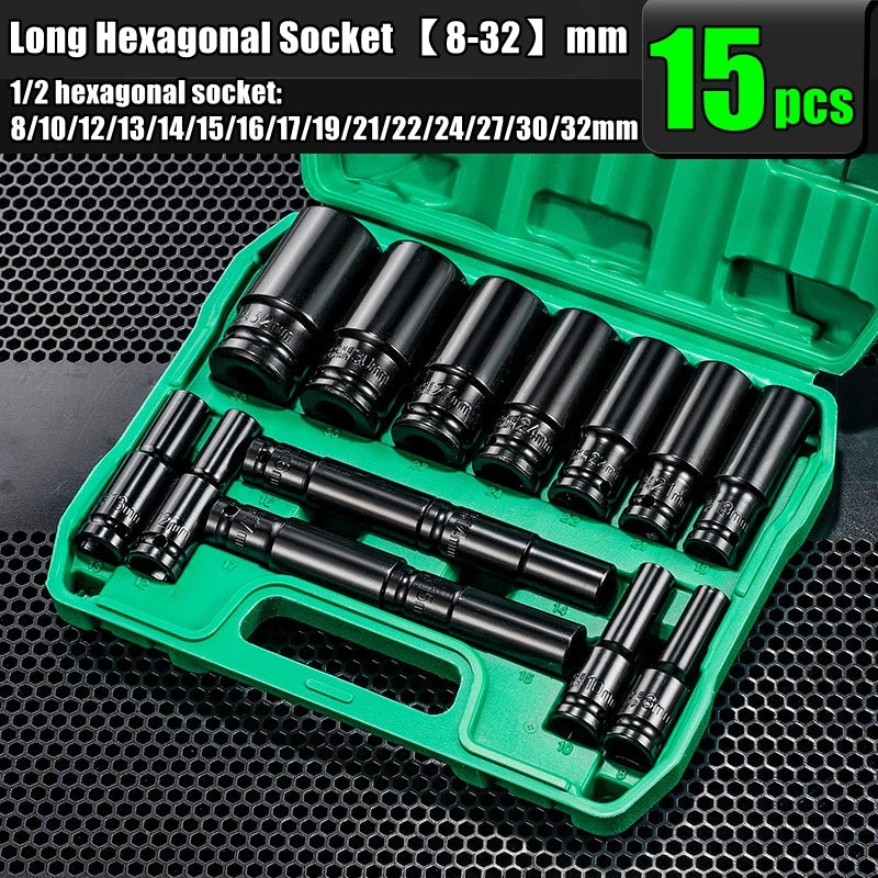 1/2 Sleeve Combination Drive Extended Socket Hexagonal