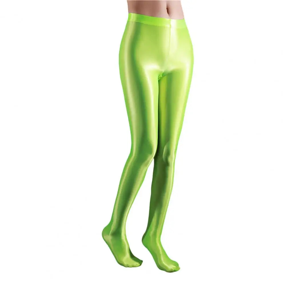 Stage Performance Leggings Glossy Shiny High Waist
