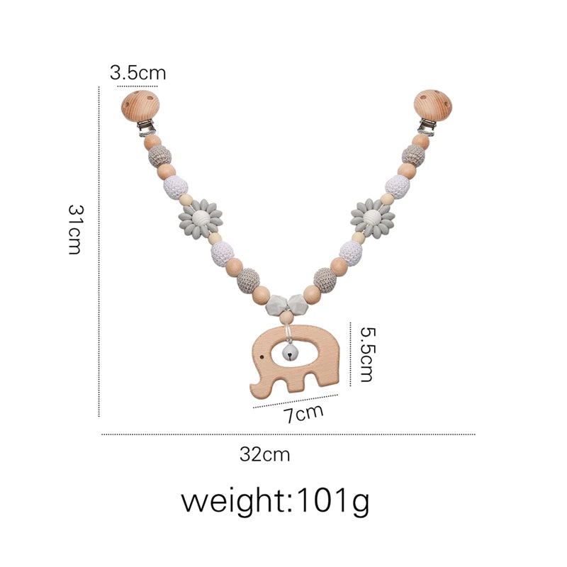 0 6 12 Month Wooden Crochet Baby Car Chain Hanging Pram Toy Rattle Crib Bell Animal Mobiles Gym Stroller Pendants Toddler Gifts