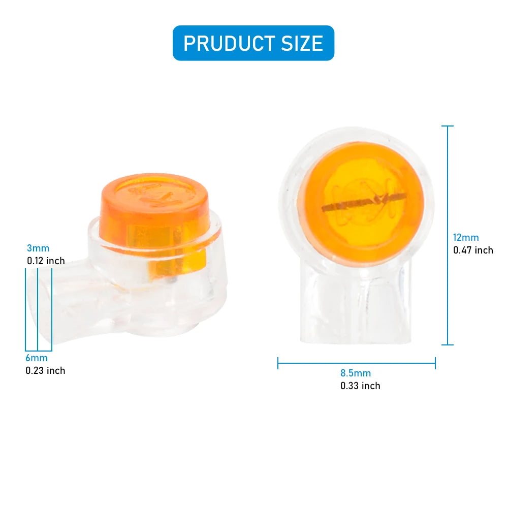50/100/200PCS Waterproof Gel-Filled Orange Clear Button