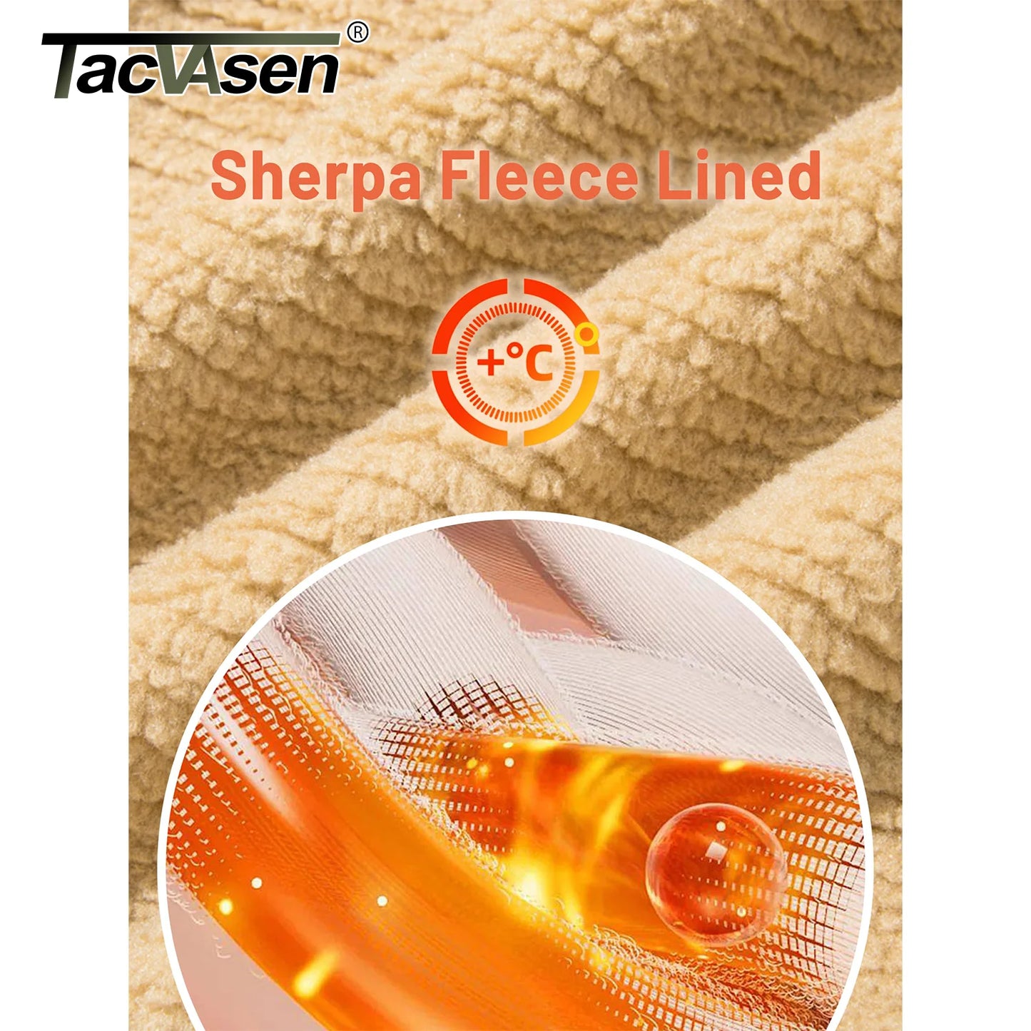 TACVASEN Turn-down Collar Winter Cotton Jackets