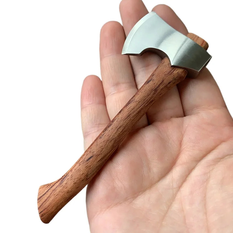 Stainless Steel Mini Mountain Axe Wood Handle Outdoor