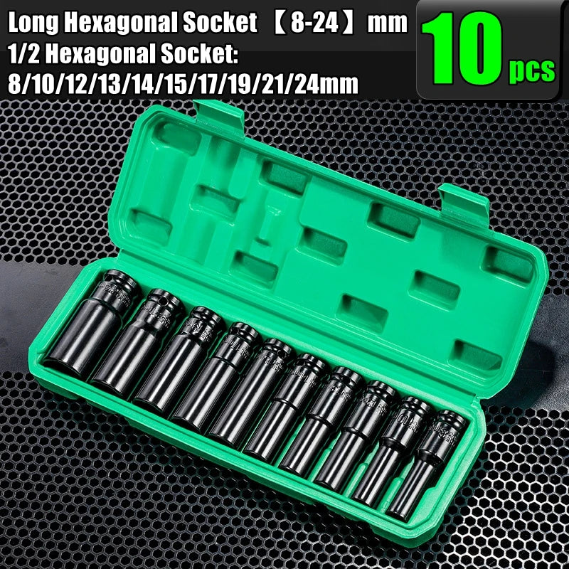 1/2 Sleeve Combination Drive Extended Socket Hexagonal