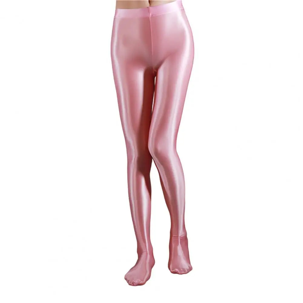Stage Performance Leggings Glossy Shiny High Waist