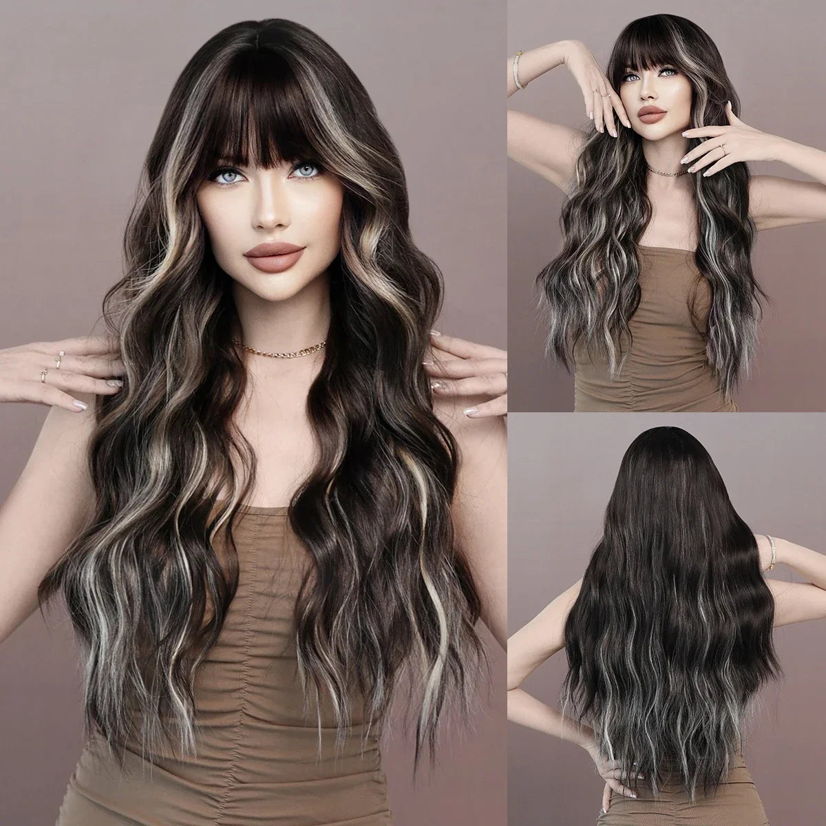 NAMM Long curly Hair Wig Brown