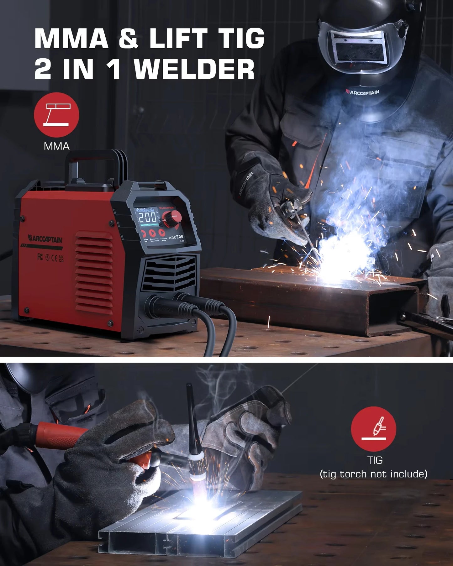 ARCCAPTAIN 200Amp Welding Machine DC Inverter