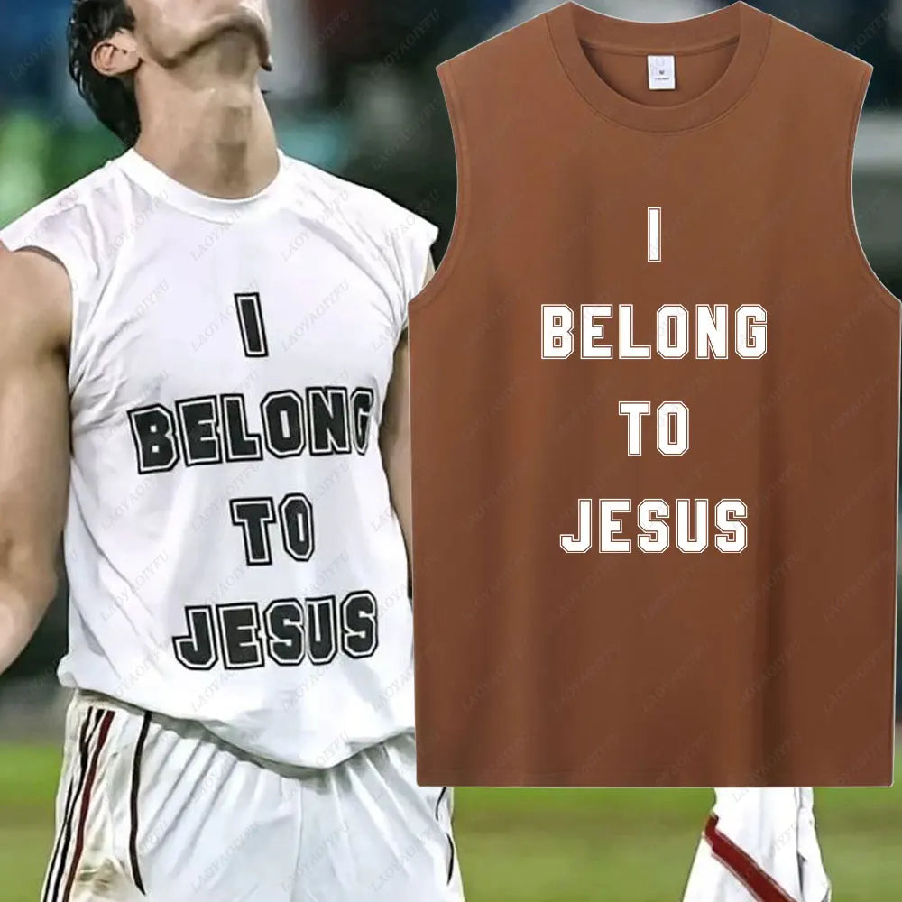I Belong To Jesus Men Vest Cotton T-Shirt Summer