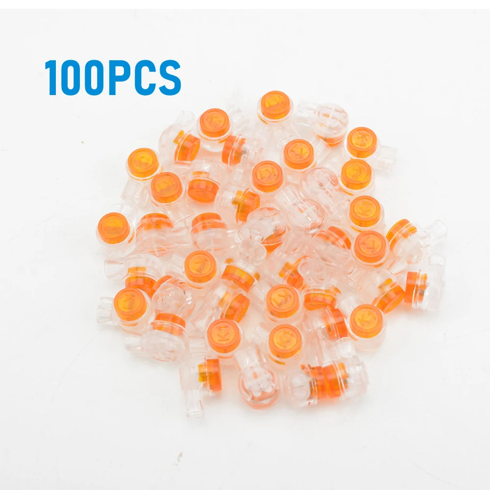 50/100/200PCS Waterproof Gel-Filled Orange Clear Button