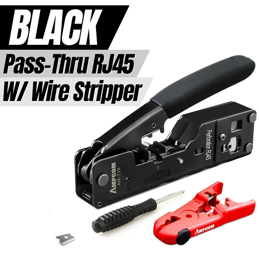 AMPCOM EZ-Type RJ45 Crimper with Wire Strip