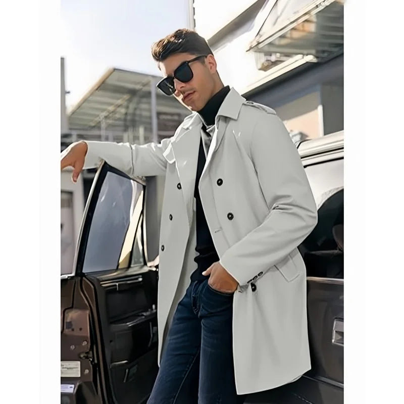 New Spring Jackets Men Trench Man's Coat Mid-length