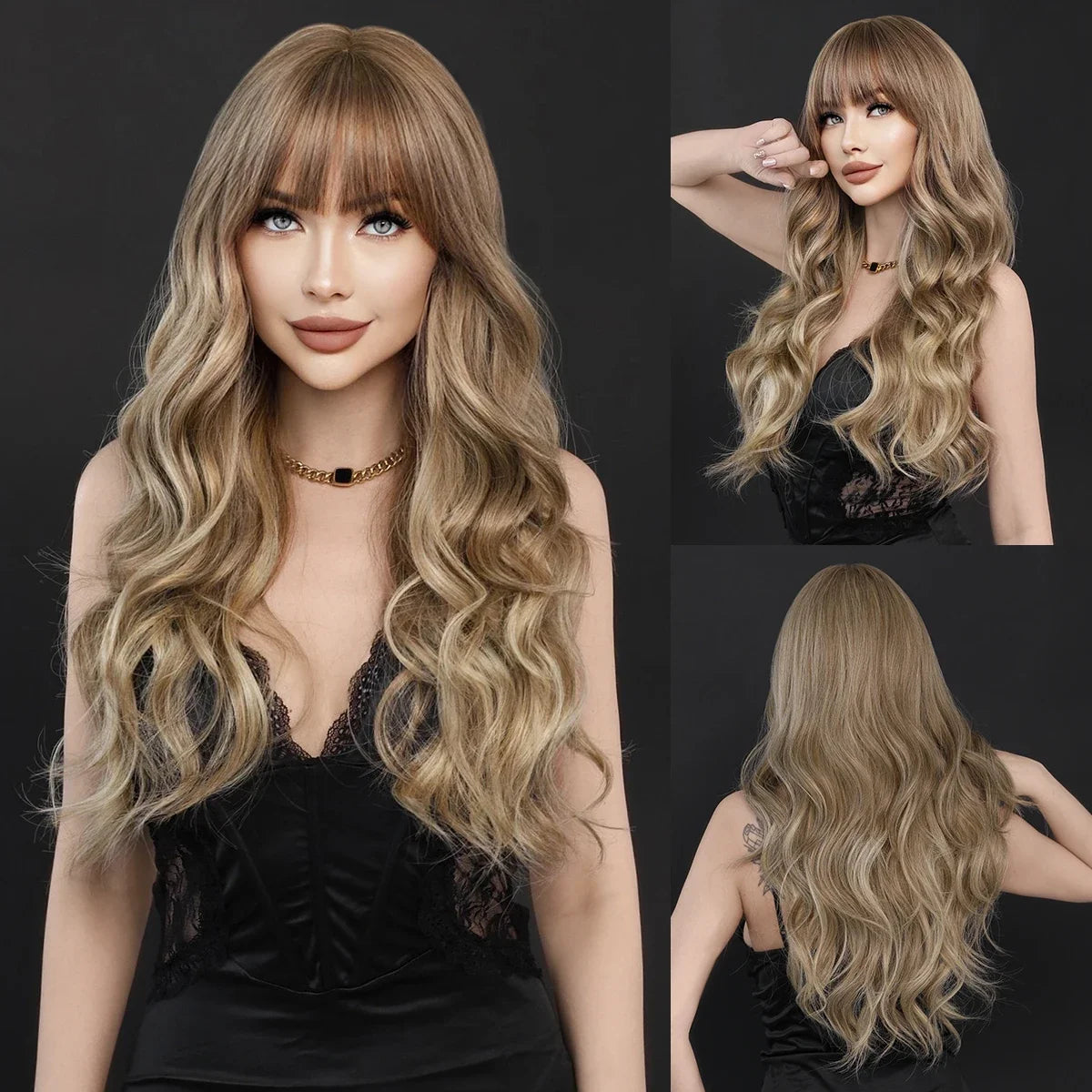 NAMM Long curly Hair Wig Brown