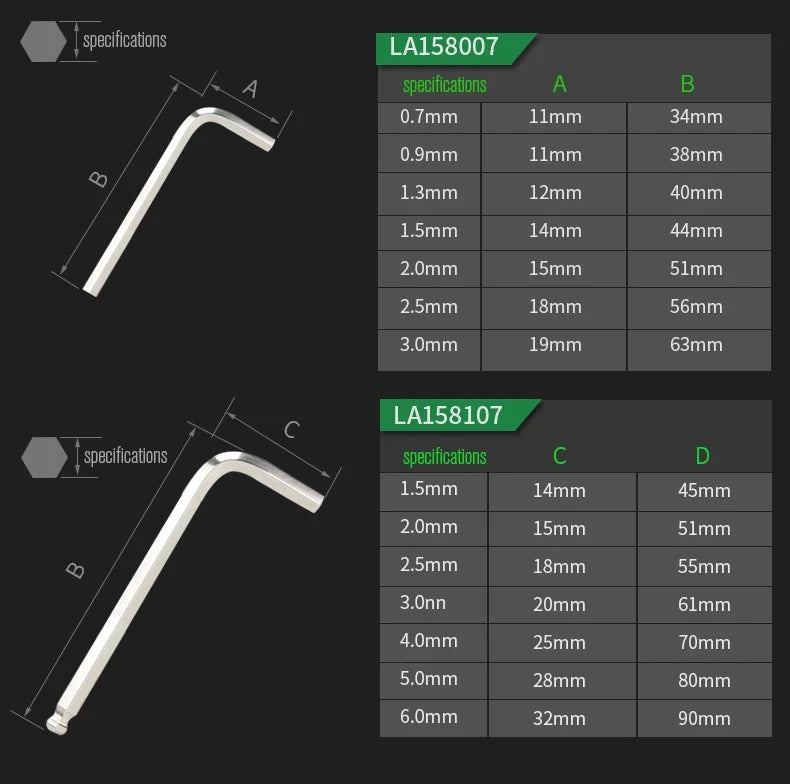 LAOA Mini 7-piece allen wrench hexagonal hexagonal screwdriver