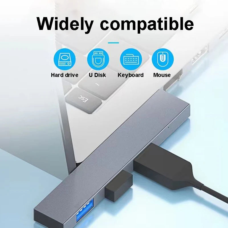4 Port USB HUB 3.0 Type C 3.1 Multi USB Splitter