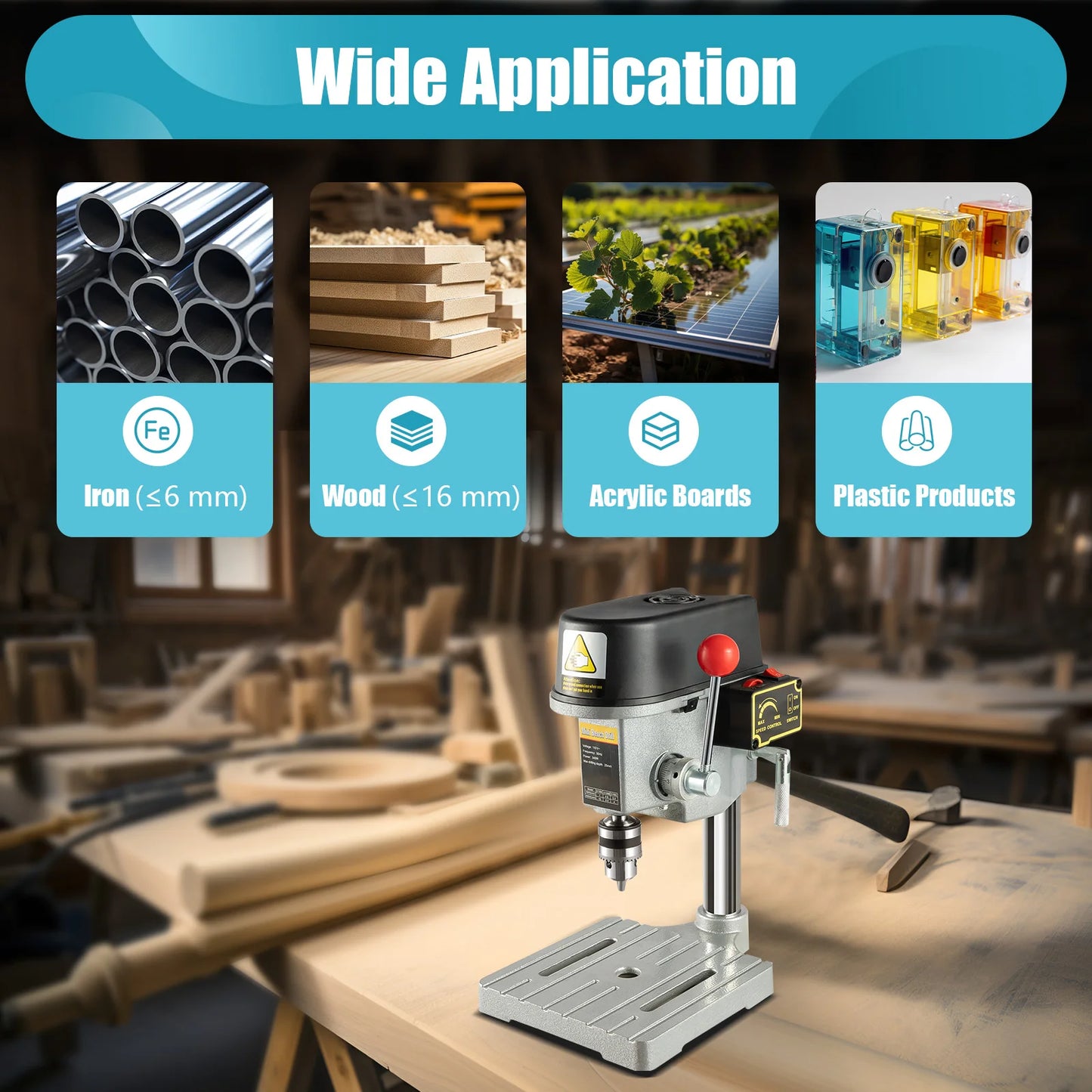 Mini Benchtop Drill Press 340W 110V Electric Wood Drilling Machine