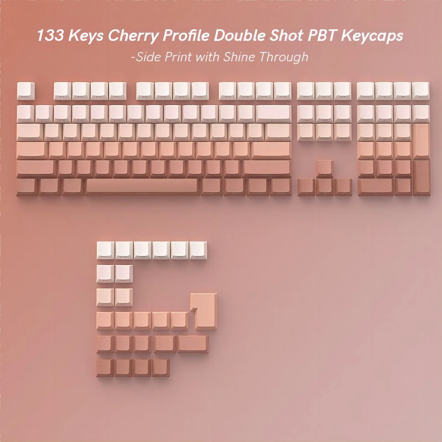133 Keys Side Print Shine Through Keycap Set Double