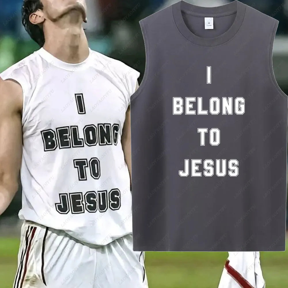 I Belong To Jesus Men Vest Cotton T-Shirt Summer