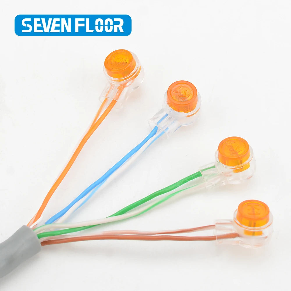 50/100/200PCS Waterproof Gel-Filled Orange Clear Button