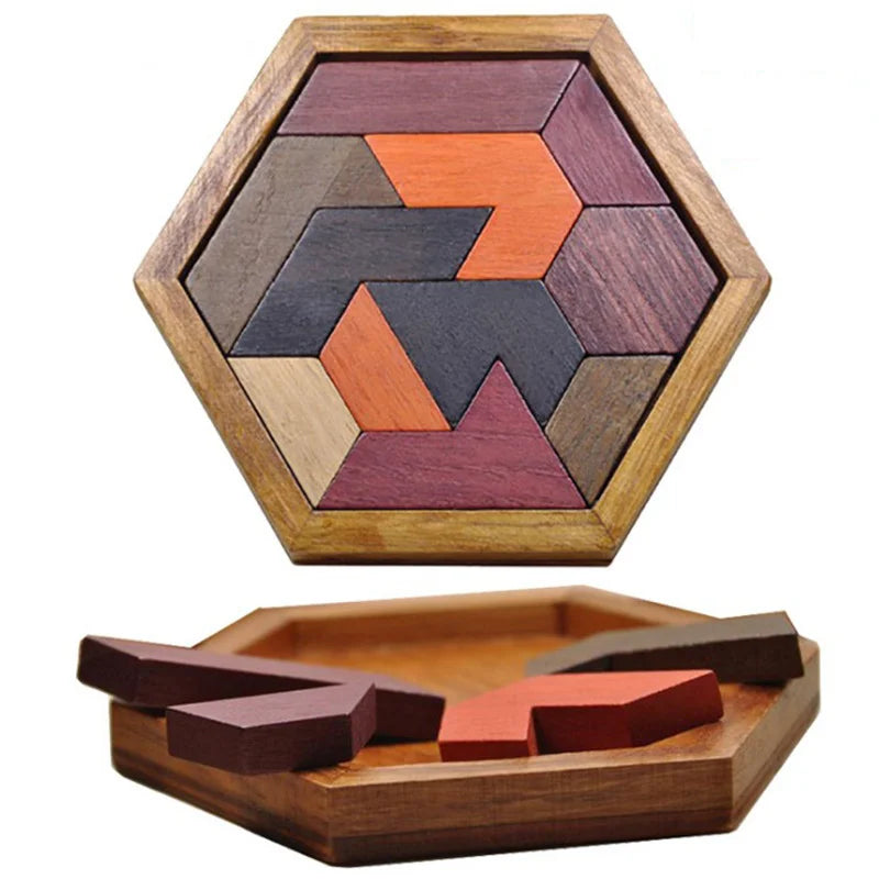 Hexagon Wooden Puzzle Grow the Intellect Toys