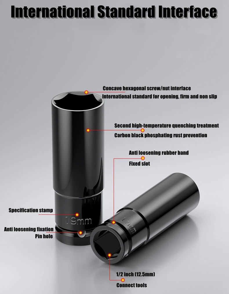 1/2 Sleeve Combination Drive Extended Socket Hexagonal