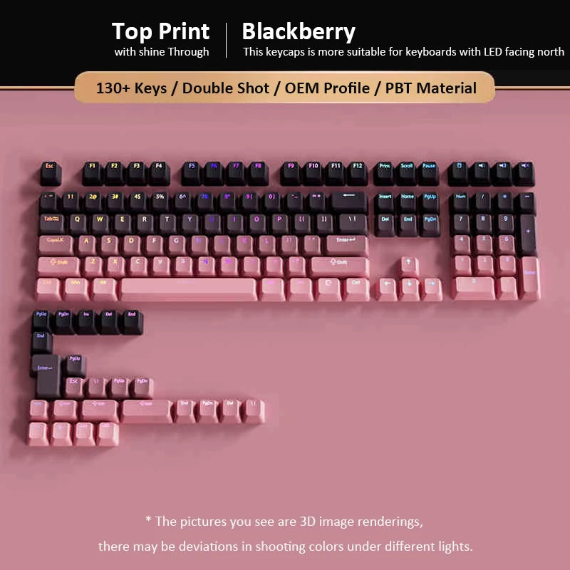 133 Keys Side Print Shine Through Keycap Set Double