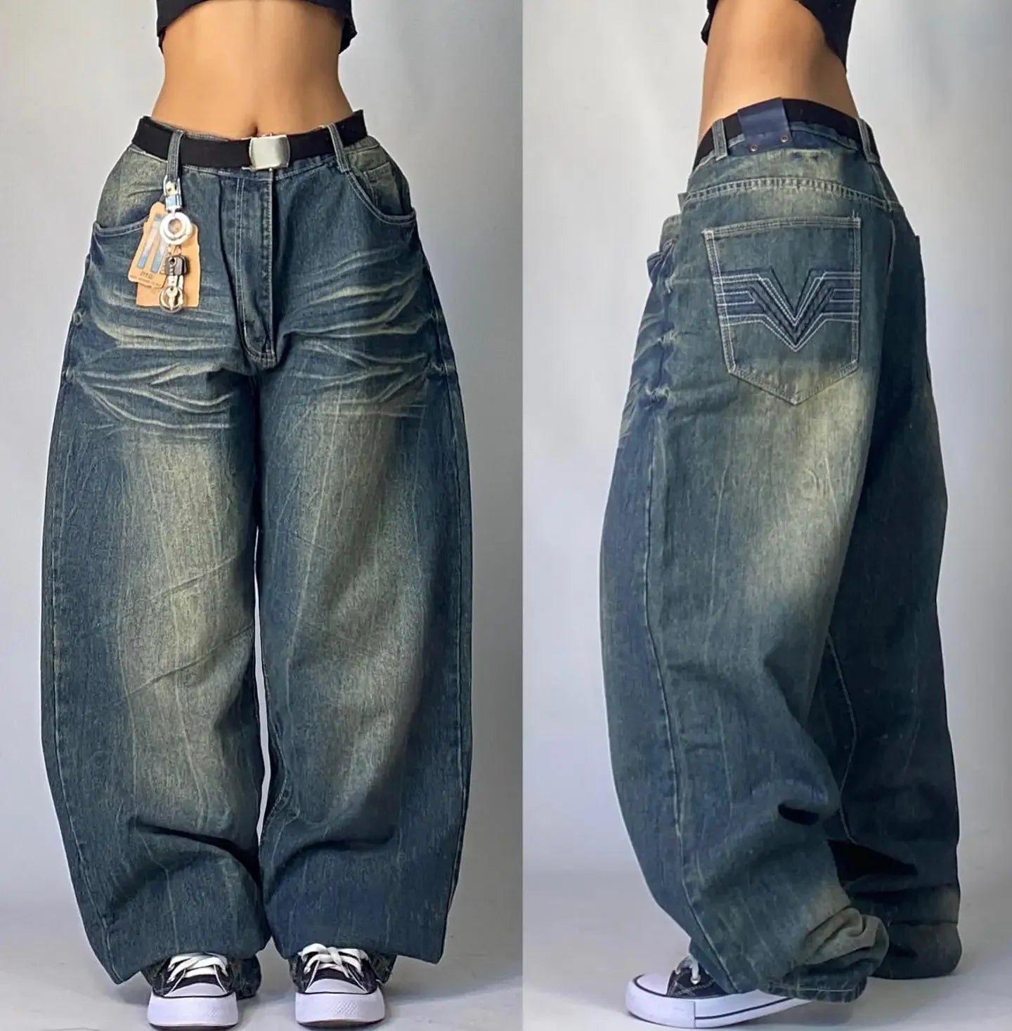 American New Fashion Letter Embroidery Washed