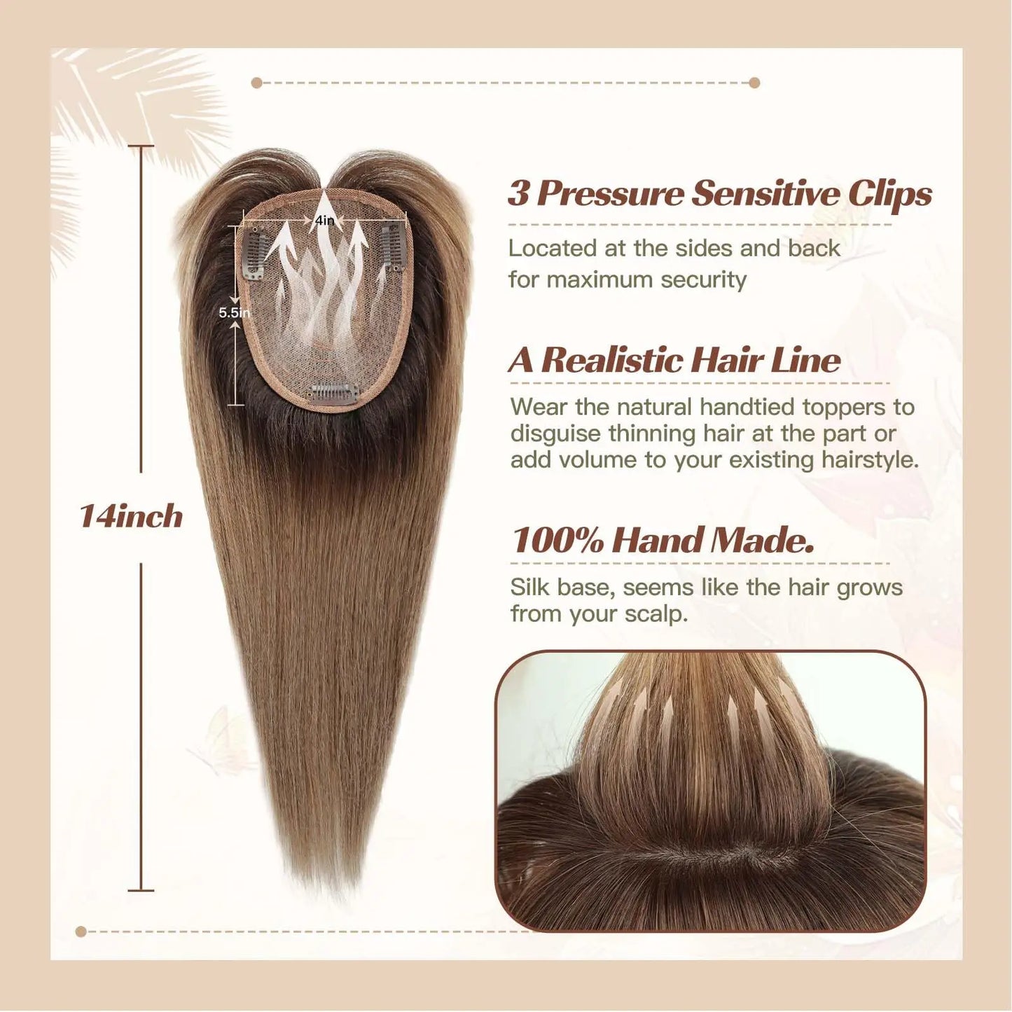 Straight Ombre Brown 100% Remy