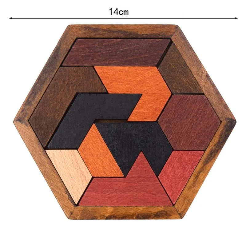 Hexagon Wooden Puzzle Grow the Intellect Toys