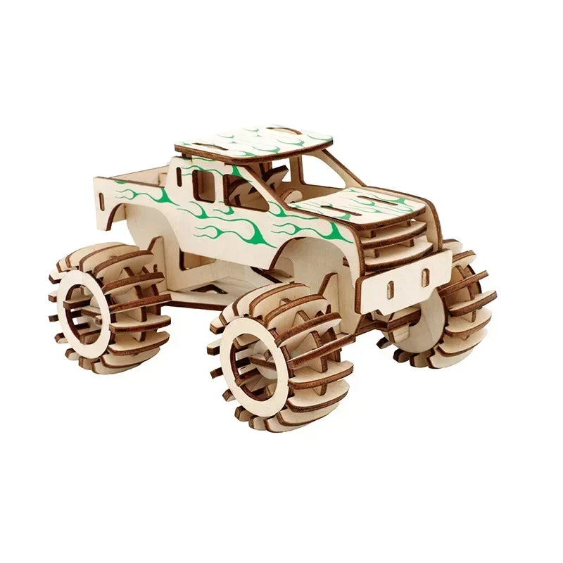 3D Jigsaw Puzzle Game Handmade Wooden Assembled Car