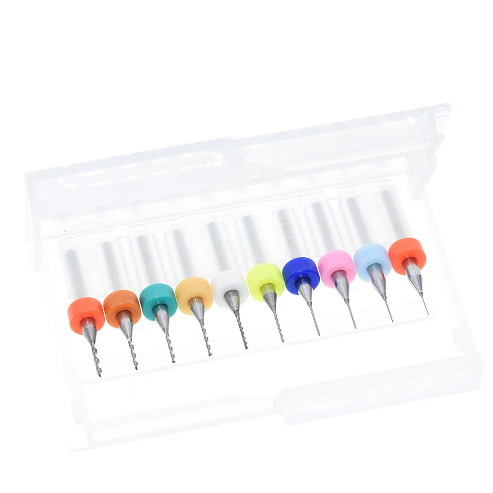 10pcs/Set 0.3mm to 1.2mm PCB Mini Drill Bit Tungsten Steel Carbide