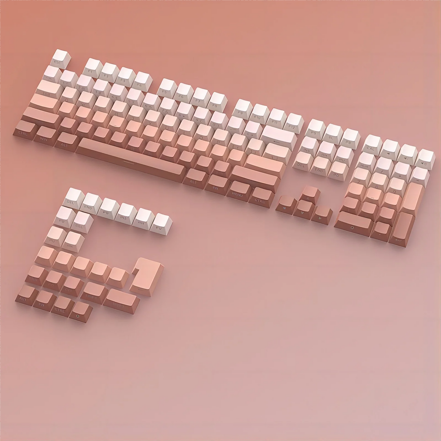 133 Keys Side Print Shine Through Keycap Set Double