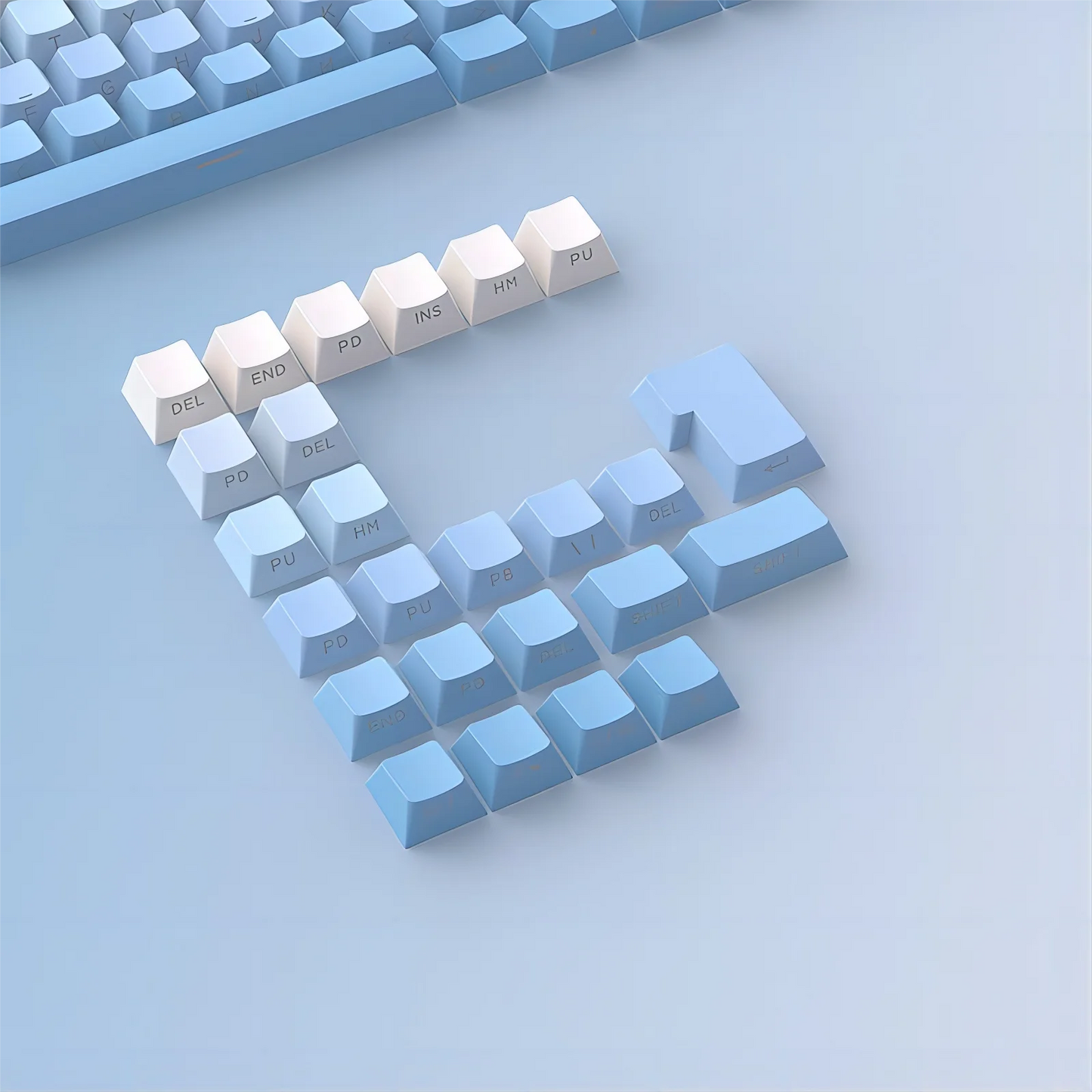 133 Keys Side Print Shine Through Keycap Set Double