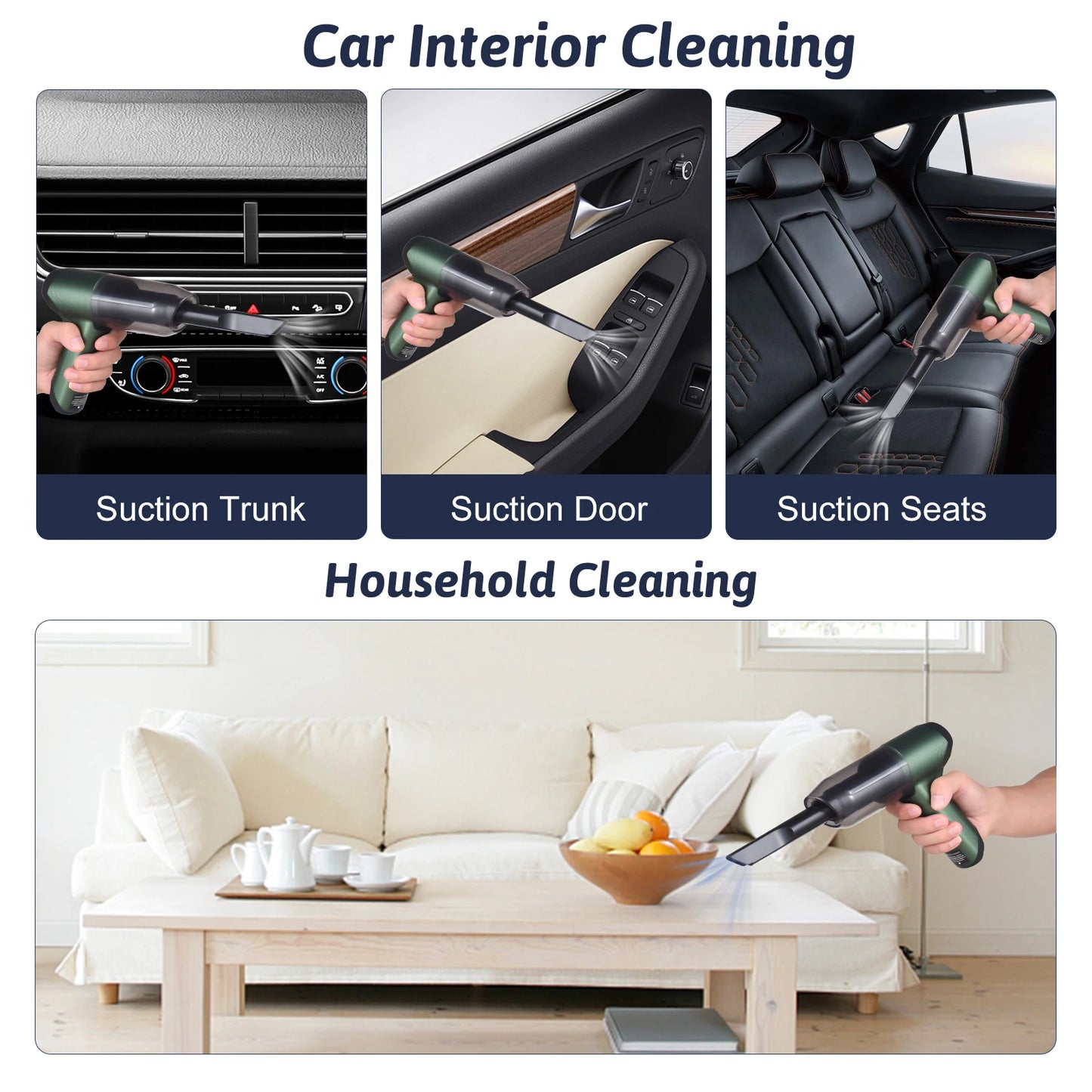 120W Handheld Vacuum Cordless 6500Pa Strong Suction
