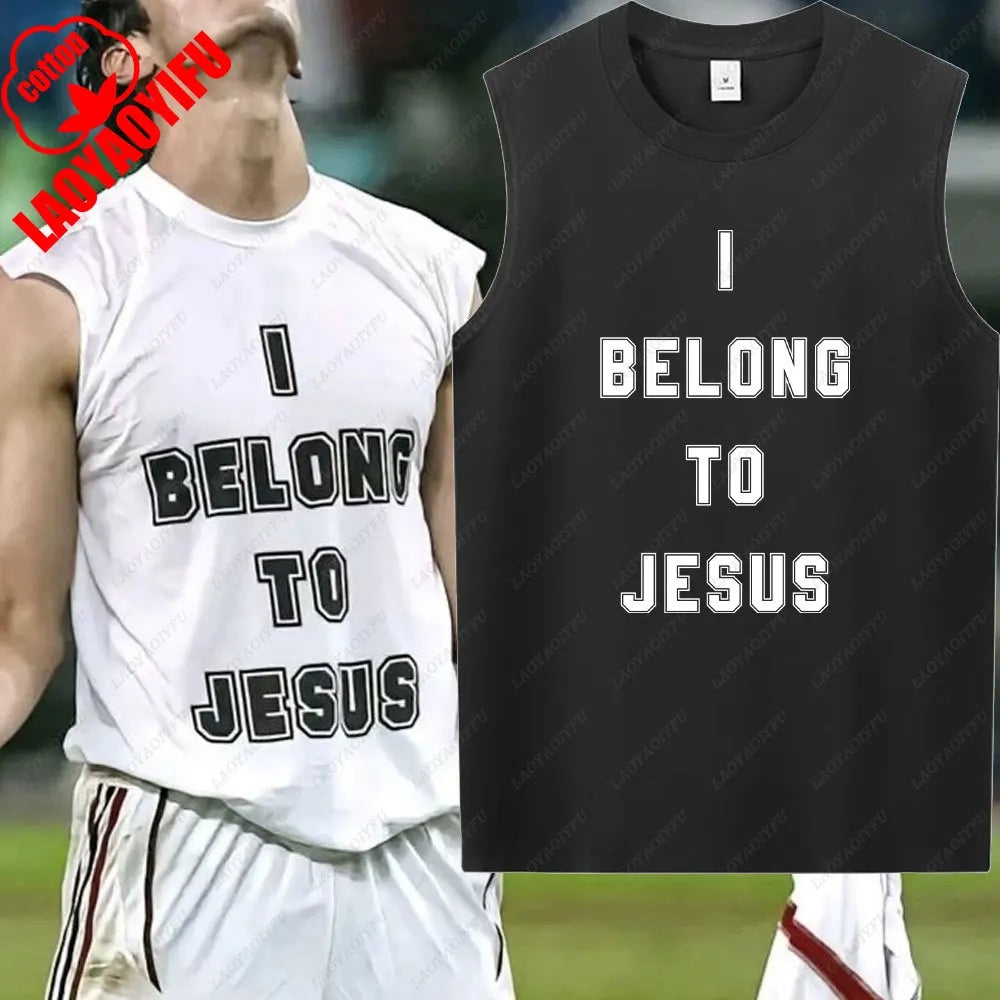 I Belong To Jesus Men Vest Cotton T-Shirt Summer