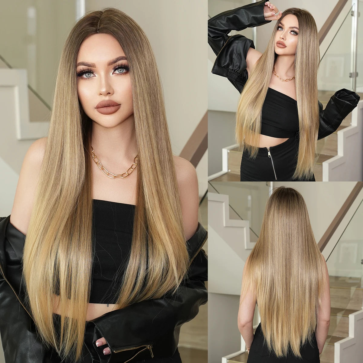 NAMM Long curly Hair Wig Brown