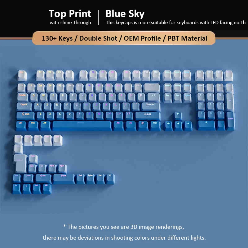 133 Keys Side Print Shine Through Keycap Set Double