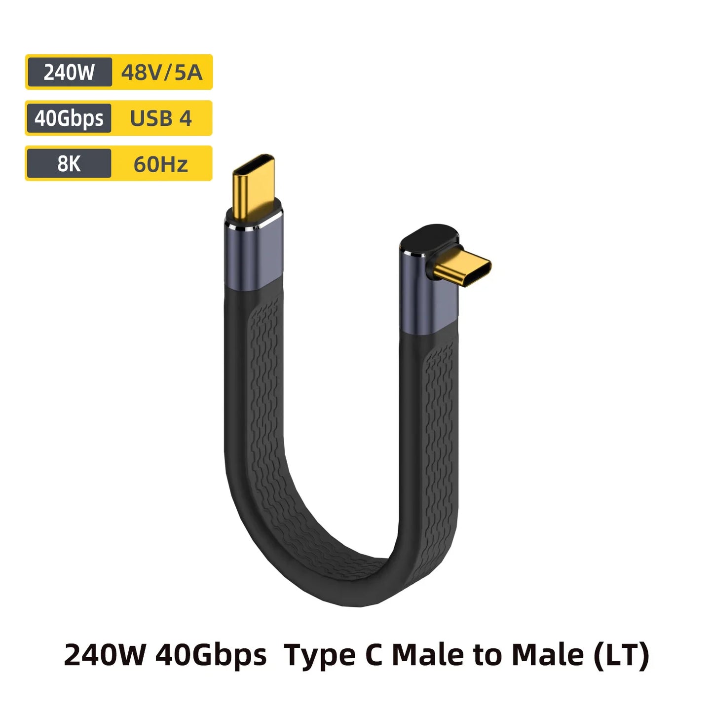 USB4 Elbow Short Cable 13.5cm Thunderbolt4 Type C Cable