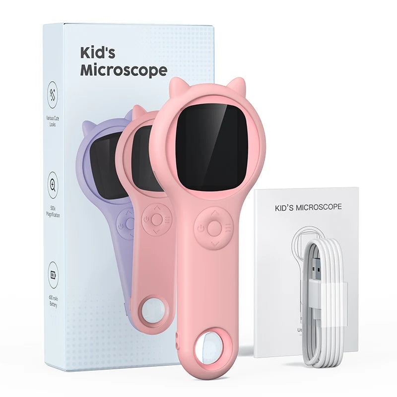 Pocket Microscope Kids 500X Science Toy With Photo And Video Function