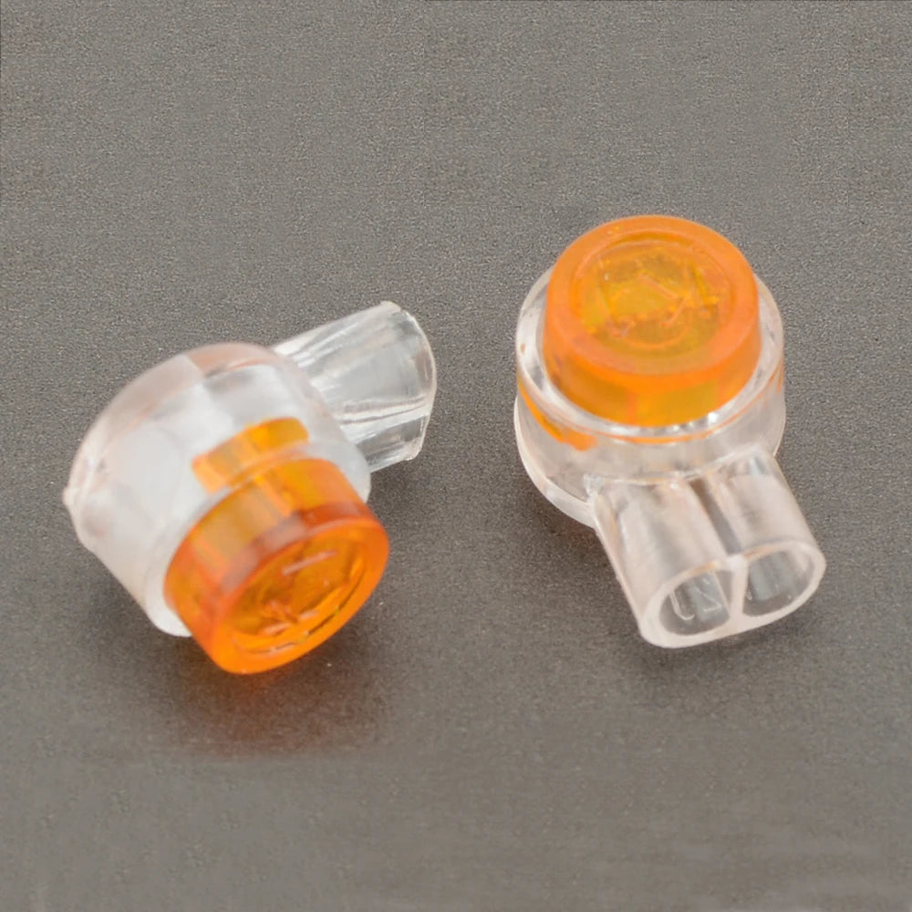 50/100/200PCS Waterproof Gel-Filled Orange Clear Button
