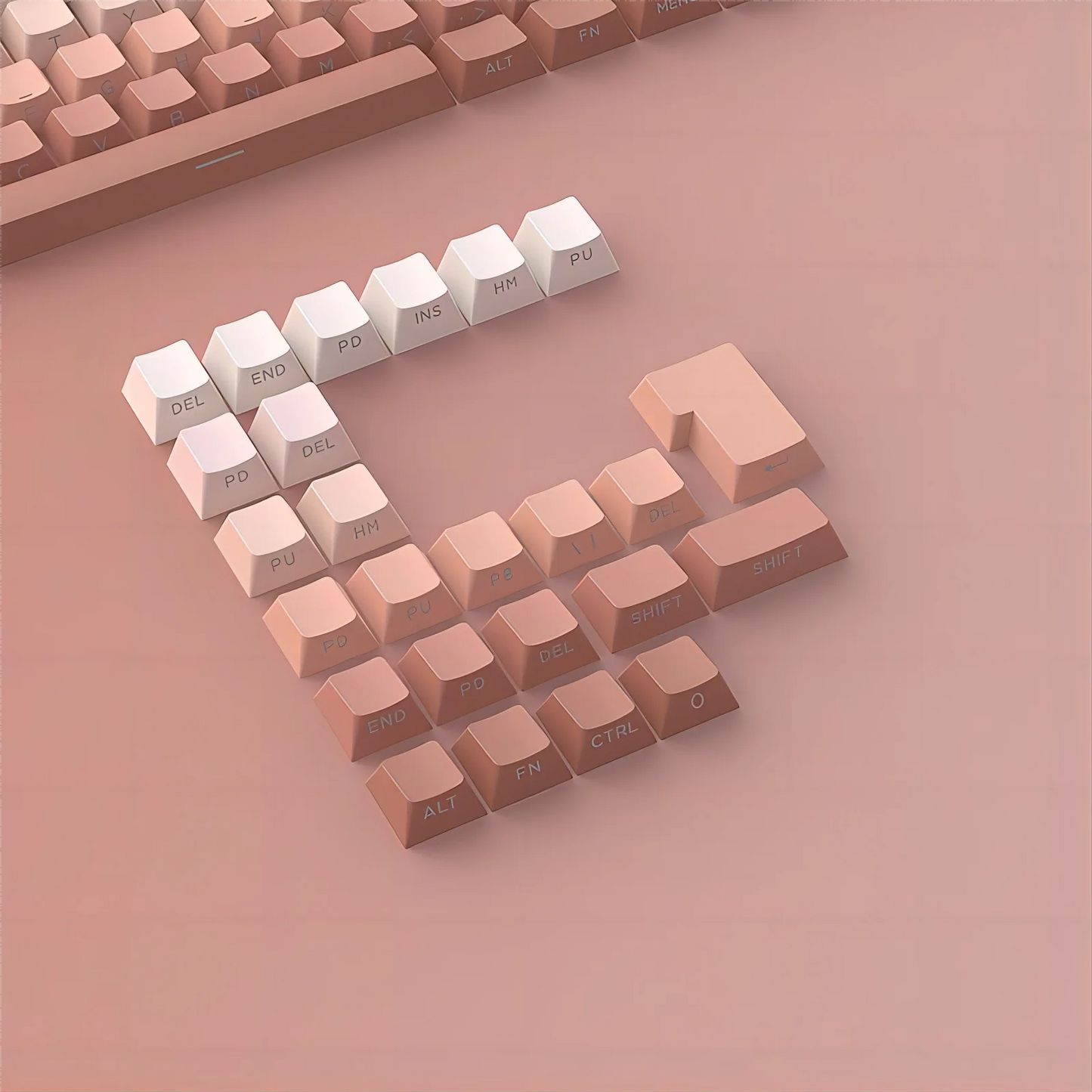 133 Keys Side Print Shine Through Keycap Set Double
